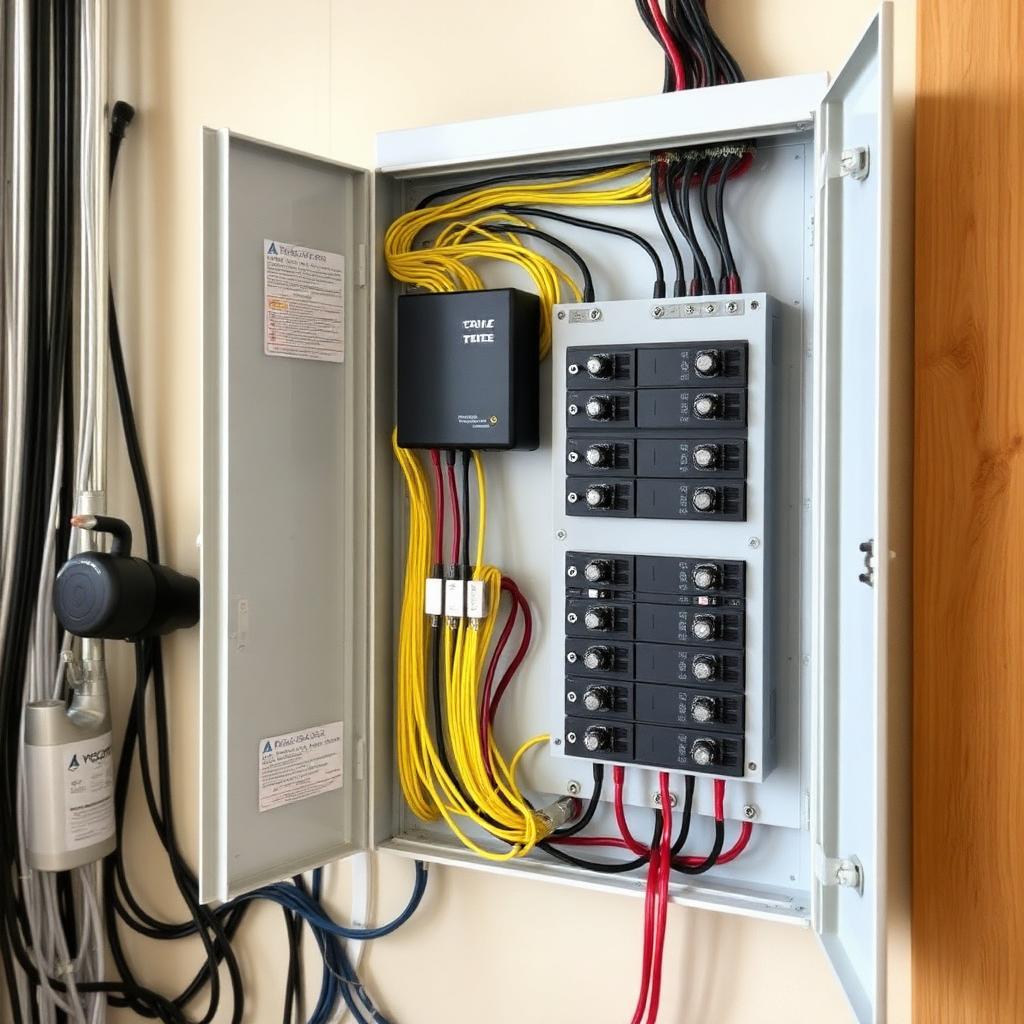 Panneau électrique résidentiel installé aux normes
